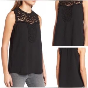Halogen (Nordstrom) | Black Sleeveless Crochet Top | Size XXL